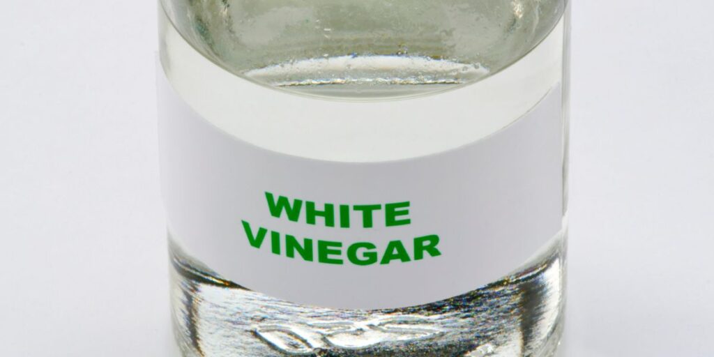 Bottle of white vinegar.