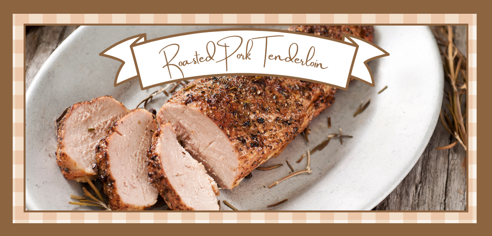 Sliced pork tenderloin on a white plate