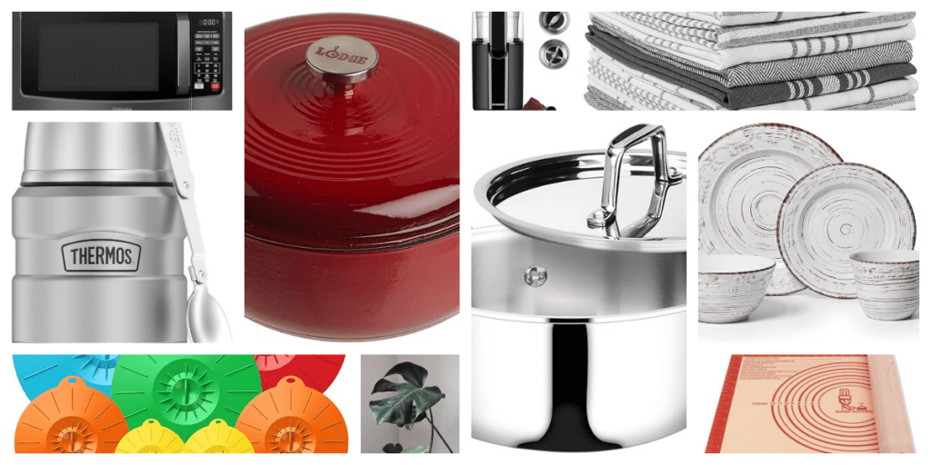 Collage of kitchen items