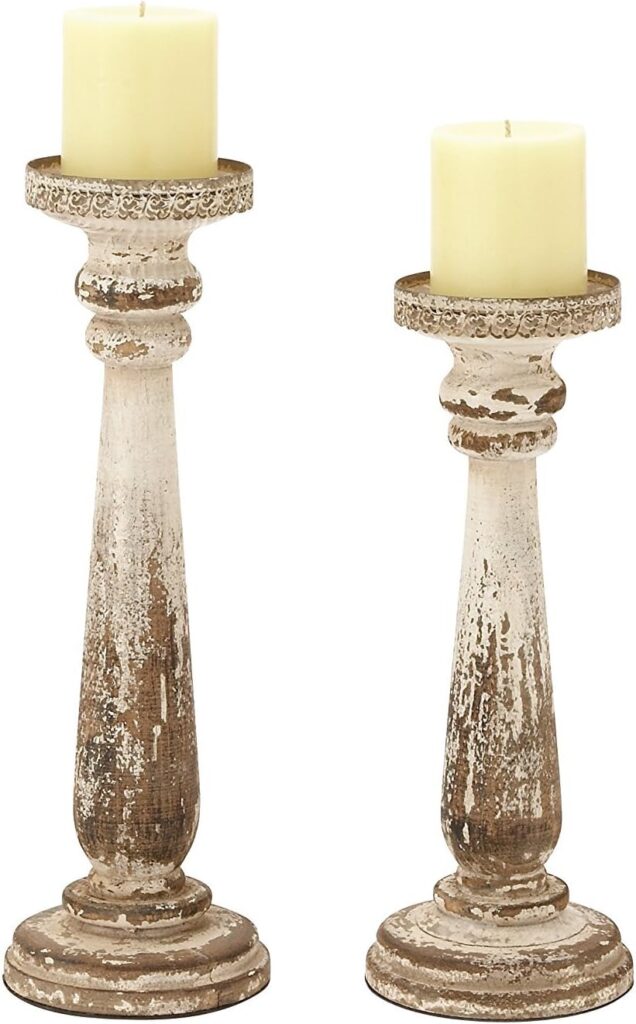 Distressed-Wood-Candle-Sticks | The Granite Acorn