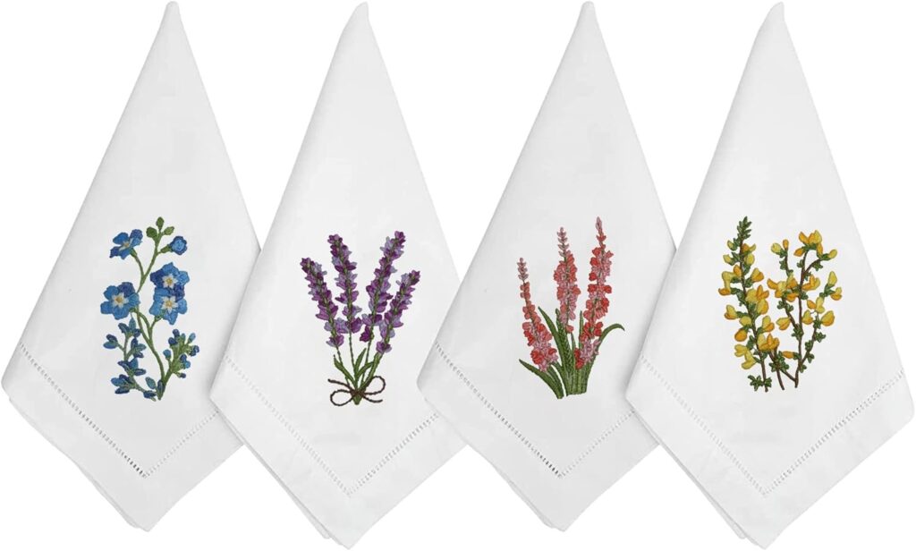 Embroidered napkins | The Granite Acorn