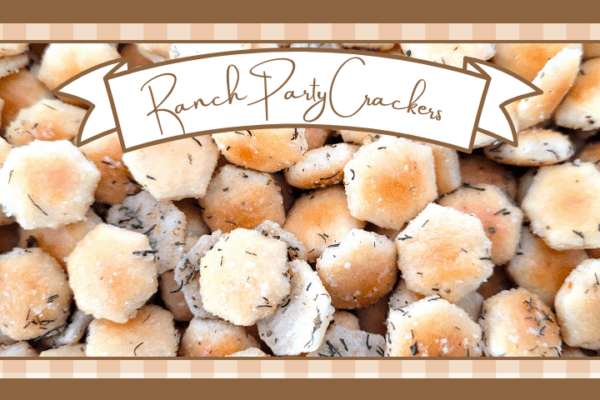 Closeup image of ranch party crackers