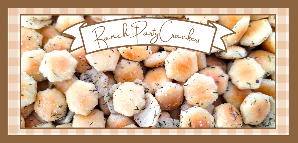 Closeup image of ranch party crackers