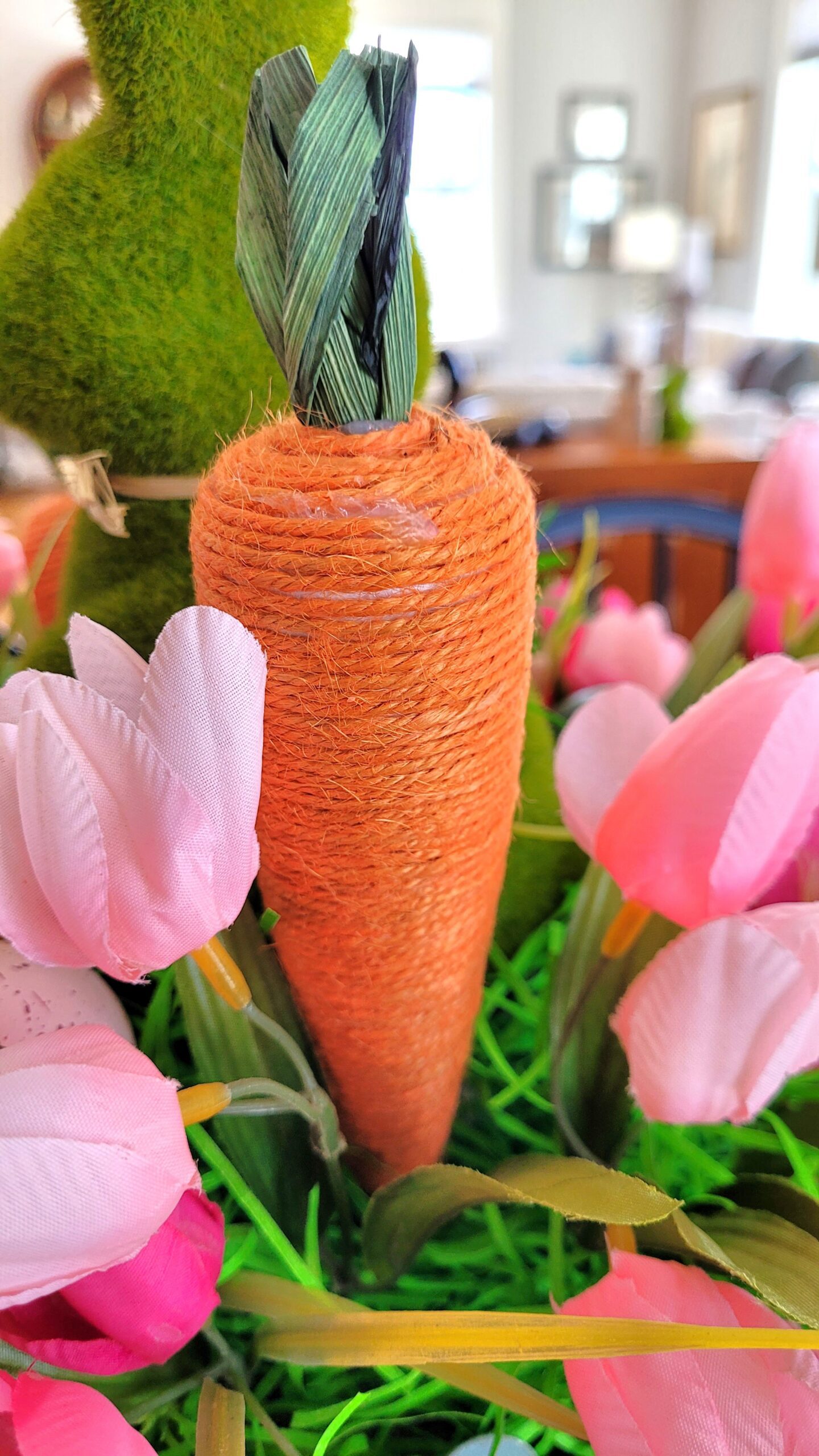 Closeup of a jute carrot